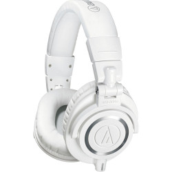 Audio-Technica ATH-M50x Wired Over Ear Headphones, White Audio-Technica ATH-M50x Wired Over Ear Headphones, White