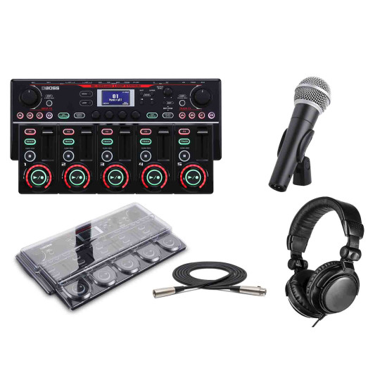 Bundle: Boss RC-505mk2 Loop Station with Dustcover, Headphones, Mic, and Cable