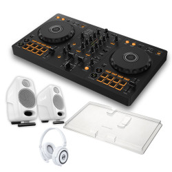 Bundle- Pioneer DJ DDJ-FLX4 with IK Multimedia iLoud Micro Monitors, Reloop RHP-5 Headphones and Decksaver Cover Bundle- Pioneer DJ DDJ-FLX4 with IK Multimedia iLoud Micro Monitors, Reloop RHP-5 Headphones and Decksaver Cover