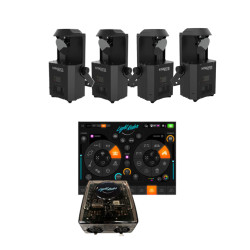 deal of the week 06/23/2025- Four Chauvet Intimidator Scan 360 Moving Head Scanners with LightRider DMX Interface & Software