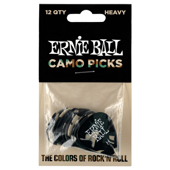 Ernie Ball Pick CAMOUFLAGE CELLULOSE HEAVY BAG OF 12
