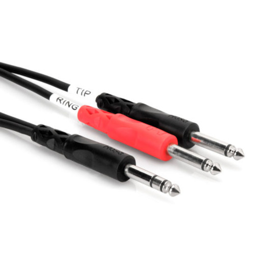 Hosa Insert Cable, 1/4" TRS to Dual 1/4" TS, 2 meter