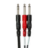 Hosa Insert Cable, 1/4 in TRS to Dual 1/4 in TS, 3 m