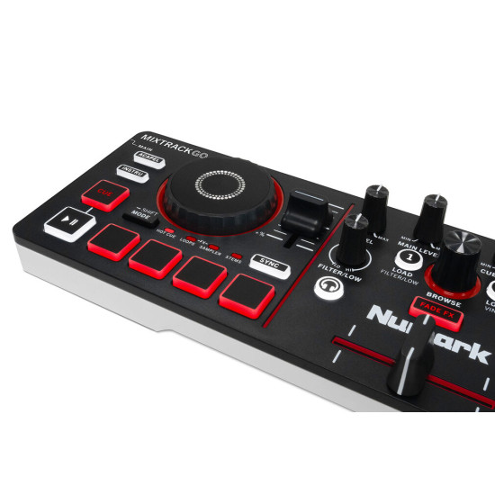 Numark MixTrack Go Ultra-Portable 2-Deck DJ Controller with Stems Control