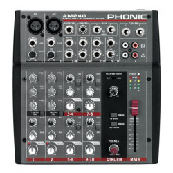 Phonic AM240D Compact 10 Channel Mixer With FX Phonic AM240D Compact 10 Channel Mixer With FX