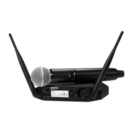 Shure GLXD24+/SM58-Z3 Dual Band Digital Wireless Handheld System With SM58 Microphone