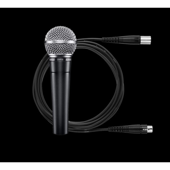 Shure SM58-CN Cardioid Dynamic Vocal Microphone Plus XLR Cable