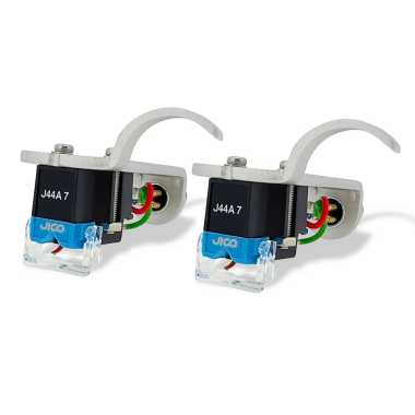 JICO Omnia Pre-Mounted J44A-7 Cartridge & N447-SD Stylus Twin Pack with Headshells, Silver