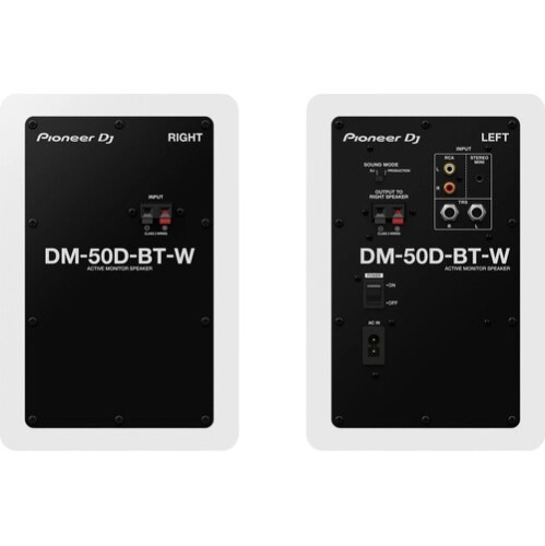 Pioneer DM-50D-BT-W Active 5" Bluetooth Monitor Speakers, White (Pair)