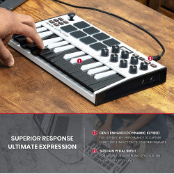 Akai MPK Mini MK3 Keyboard Controller White Akai MPK Mini MK3 Keyboard Controller White