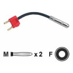 Speaker Adaptor, Hosa 1/4 in TS to Dual Banana, 6 in, Black