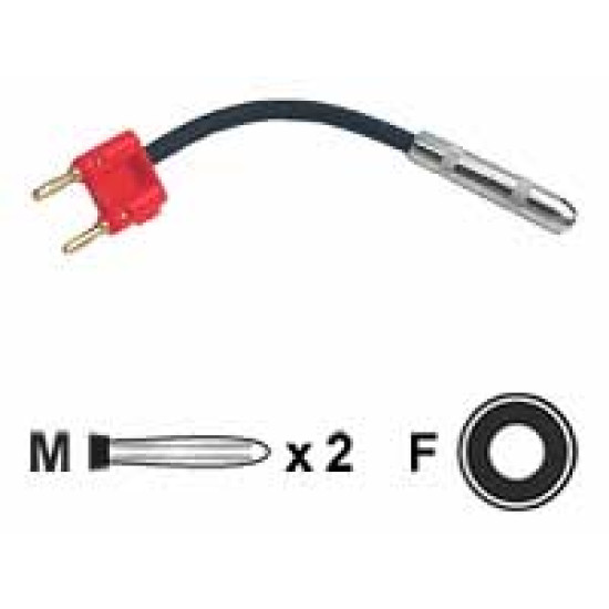 Speaker Adaptor, Hosa 1/4 in TS to Dual Banana, 6 in, Black