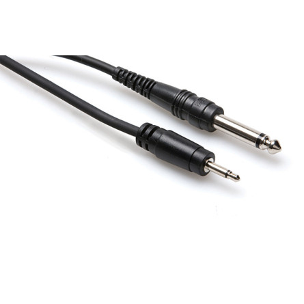 Hosa Mono Interconnect, 3.5 mm TS to 1/4 in TS, 10 ft