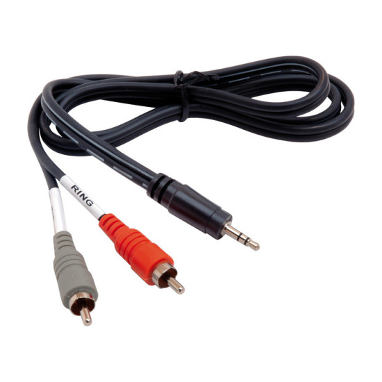 Hosa Stereo Breakout, 3.5 mm TRS to Dual RCA, 3 ft