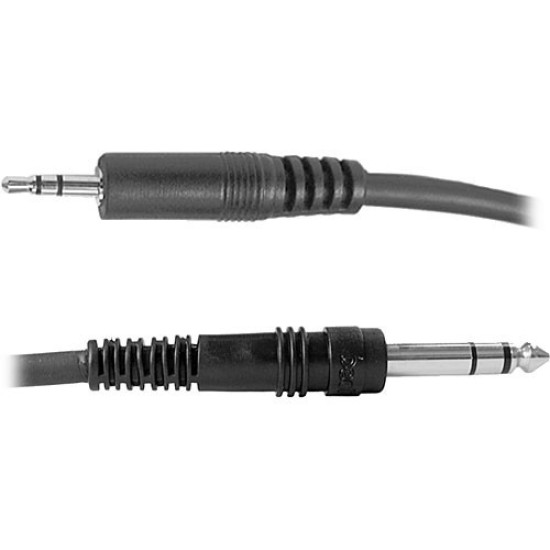 Hosa Stereo Interconnect, 3.5 mm TRS to 1/4 in TRS, 3 ft