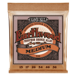 Ernie Ball EARTHWOOD MEDIUM PHOSPHOR BRONZE ACOUSTIC GUITAR STRINGS - 13-56 GAUGE Ernie Ball EARTHWOOD MEDIUM PHOSPHOR BRONZE ACOUSTIC GUITAR STRINGS - 13-56 GAUGE