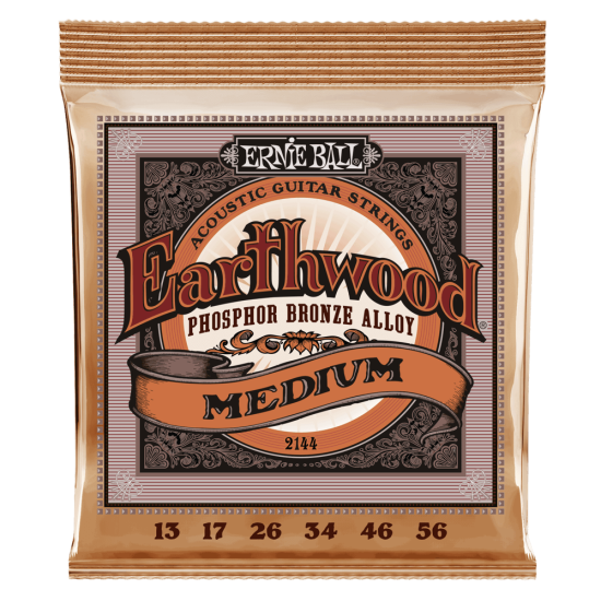 Ernie Ball EARTHWOOD MEDIUM PHOSPHOR BRONZE ACOUSTIC GUITAR STRINGS - 13-56 GAUGE