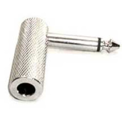 Hosa Right-angle Adapter, 1/4 inch TS Male to Female