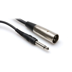 Hosa Unbalanced Interconnect, 1/4 in TS to XLR3M, 2 ft
