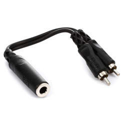 Hosa Y Cable, 1/4 in TSF to Dual RCA Hosa Y Cable, 1/4 in TSF to Dual RCA