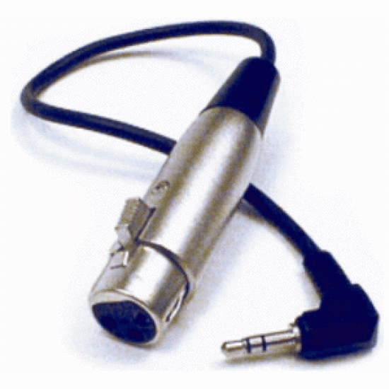Hosa Camcorder Microphone Cable, XLR3F to Right-angle 3.5 mm TRS, 1 ft
