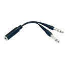 Hosa Stereo Breakout, 3.5 mm TRSF to Dual 1/4" TS