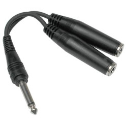 Hosa Y Cable, 1/4 in TS to Dual 1/4 in TSF Hosa Y Cable, 1/4 in TS to Dual 1/4 in TSF