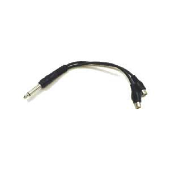 Hosa Y Cable, 1/4 in TS to Dual RCA