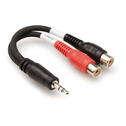 Hosa Stereo Breakout, 3.5 mm TRS to Dual RCAF Hosa Stereo Breakout, 3.5 mm TRS to Dual RCAF