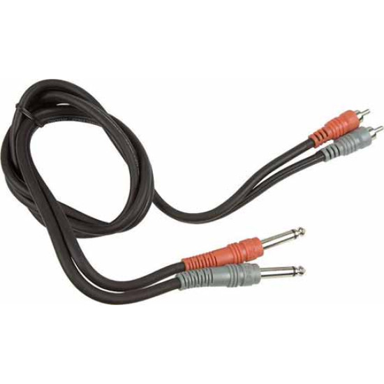 Hosa Stereo Interconnect, Dual 1/4 in TS to Dual RCA, 2 m