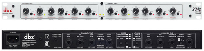 DBX 234S Stereo 2/3 way, Mono 4-way Crossover