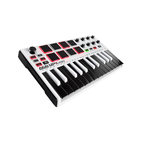 Akai MPK Mini MkII Compact Keyboard and Pad Controller Limited Edition White