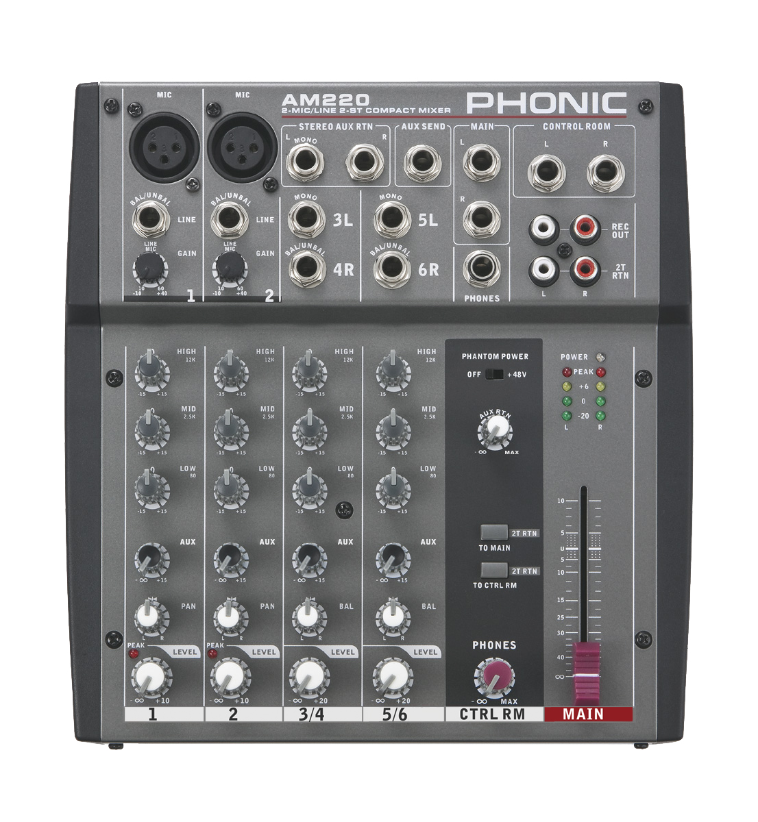 Phonic AM 220 Compact 6 Channel Mixer