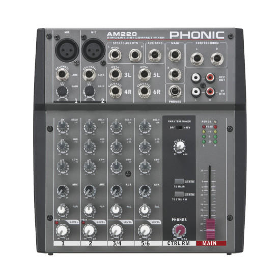 Phonic AM 220 Compact 6 Channel Mixer