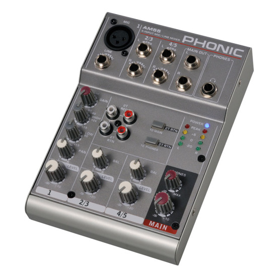 Phonic AM 55 1-MIC/LINE 2-STEREO COMPACT MIXER Phonic AM 55 1-MIC/LINE 2-STEREO COMPACT MIXER
