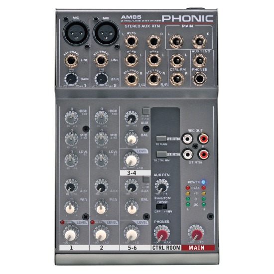 Phonic AM 85 2-MIC/LINE 2-STEREO COMPACT MIXER