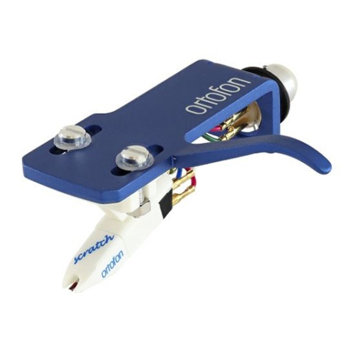Ortofon OM Scratch White pre-mounted on SH-4 Blue headshell