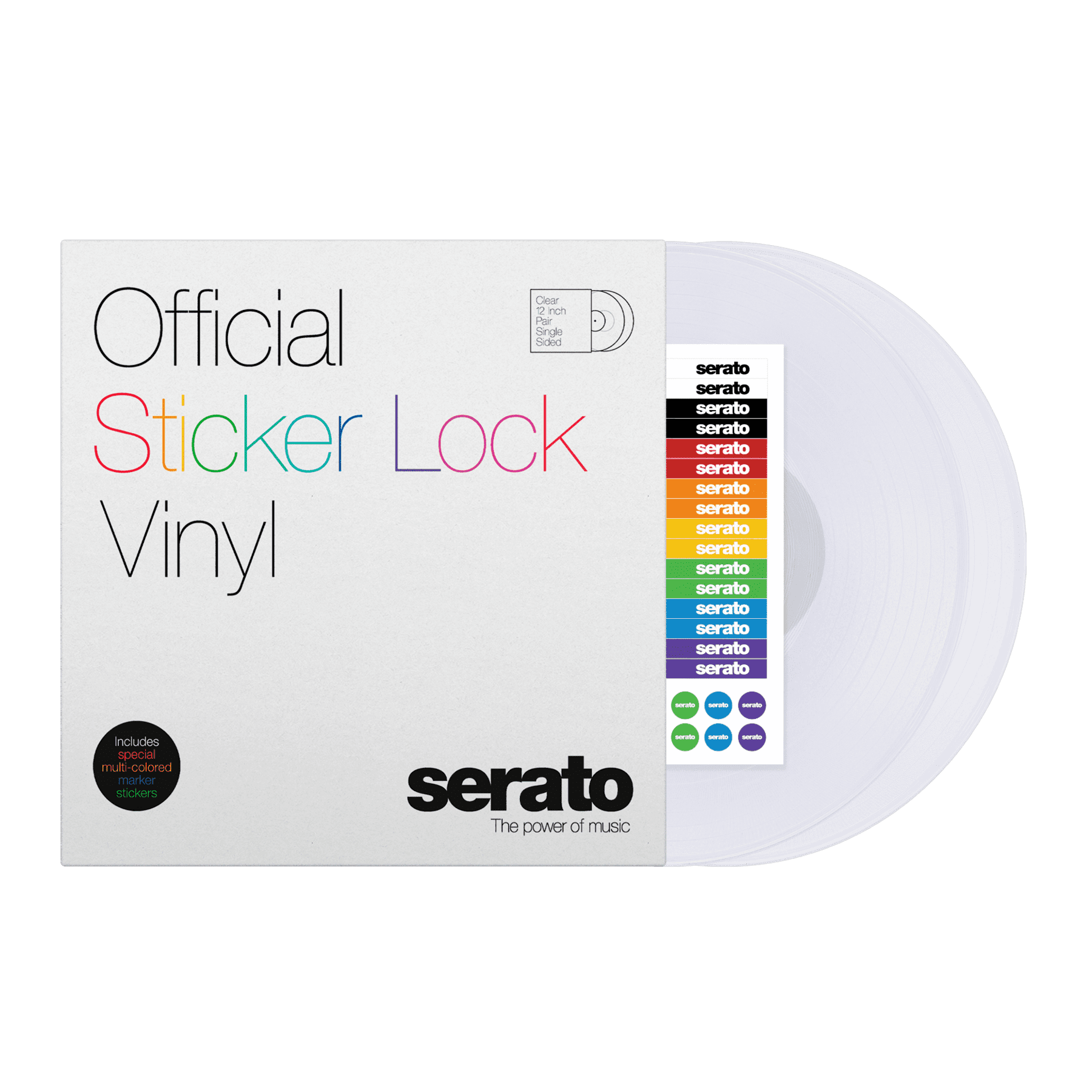 Serato Control Vinyl Sticker Lock 2x12