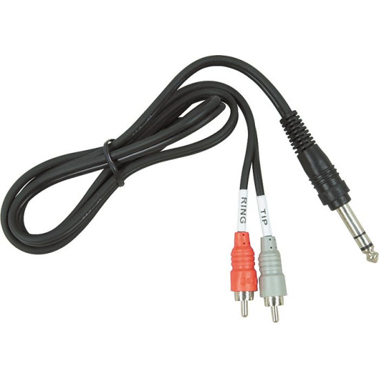 Hosa Insert Cable, 1/4 in TRS to Dual RCA, 1 m