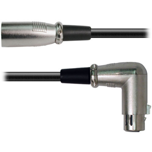 Hosa Balanced Interconnect, Right-angle XLR3F to XLR3M, 5 ft