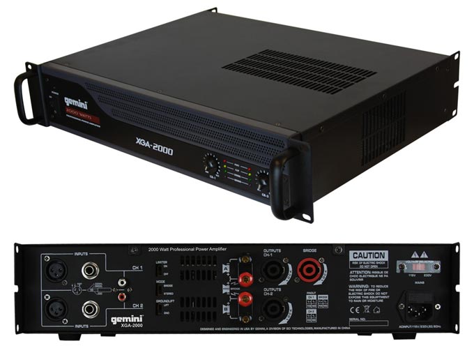 New Gemini XGA-2000 Professional Power Amplifier 2000W DJ Stereo Amp 