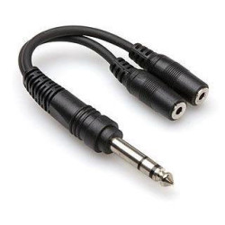Hosa Y Cable, 1/4 in TRS to Dual 3.5 mm TRSF Hosa Y Cable, 1/4 in TRS to Dual 3.5 mm TRSF