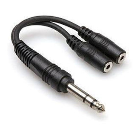 Hosa Y Cable, 1/4 in TRS to Dual 3.5 mm TRSF