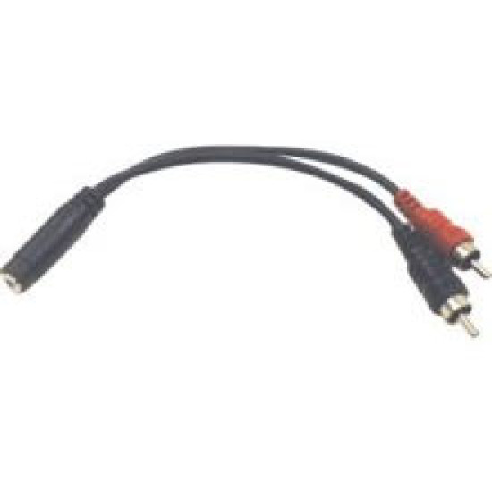 Hosa Stereo Breakout, 3.5 mm TRSF to Dual RCA