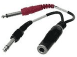Hosa Stereo Breakout, 1/4 in TRSF to Dual 1/4 in TS