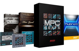logo collage for music production software packages included with Akai Professional MPK Mini Mk3